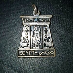 Egyptian Gates Amon Ra hygrogrific Alphabet Symbols Design Silver Pendant.